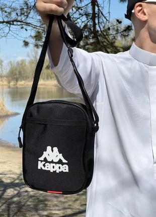 Барсетка  через плече каппа kappa чорна сумка чоловіча спортивна