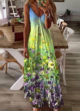 Яркое платье сарафан р.м