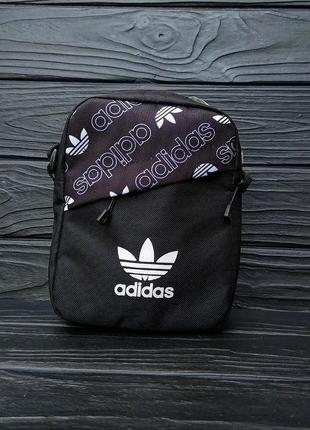 Мужская споривная барсетка черная сумка через плечо adidas адидас