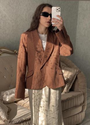 H&m шерстяной шерсть шёлк классический пиджак жакет оверсайз
