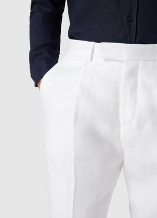 Чоловічі штани літні натуральні лляні білі