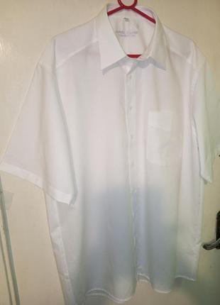 Чоловіча-100% бавовна,біла сорочка з коротким рукавом,батал,стан нової,royal class,premium