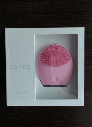 Щіточка масажер для вмивання та масажу обличчя foreo luna 2 pink1 фото