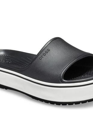 Женские кроксы crocs шлепанцы тапки crocband platform slide слайды black черные (р. 36-39)