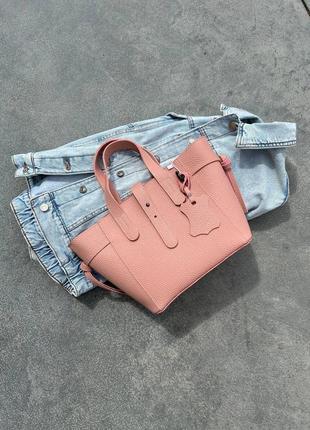 Жіноча сумка рожева сумка пудрова сумка тоут сумка середнього розміру сумочка