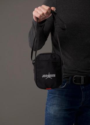 Мужская через плечо джордан jordan черная cумка спортивная барсетка