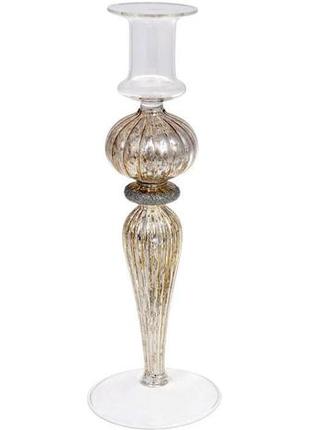 Підсвічник скляний candlestick 8.5х25см, шампань