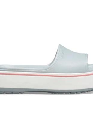 Жіночі крокси crocs шльопанці тапки crocband platform slide слайди grey сірі (р. 36-39)