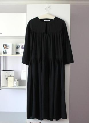Повітряна чорна бавовняна сукня від samsoe samsoe