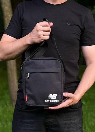 Мужская спортивная барсетка черная сумка через плечо new balance