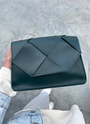 Женская сумка зеленая сумка зеленый клатч сумочка кроссбоди через плечо