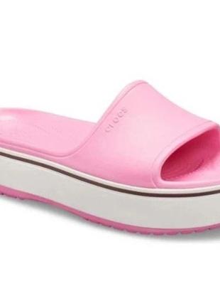 Женские кроксы crocs шлепанцы тапки crocband platform slide слайды pink розовые (р. 36-39)