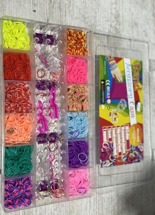 Набор резинок для плетения браслетов с инструментами.набор резинок для плетения...