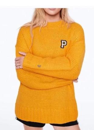 Желтый свитер over size pink vs