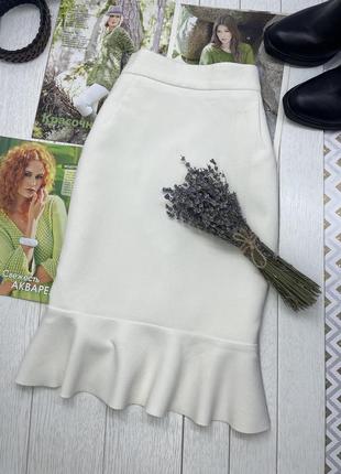 Белая юбка h&m xs юбка карандаш миди юбка рыбка с рюшами