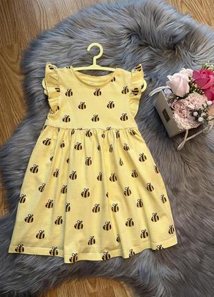 Прикольное яркое качественное платье сарафан с милыми пчелками для девочки 1,5/2р f&amp;f