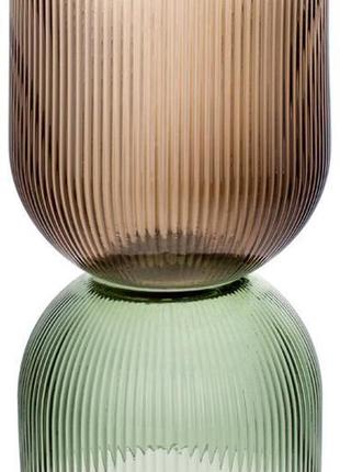 Стеклянная ваза ariadne "carol" ø16x31см, коричневый с зеленым