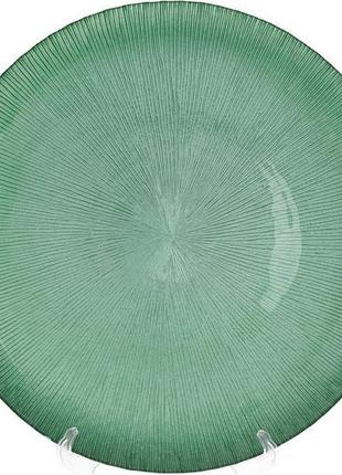 Блюдо сервірувальне emerald web декоративне ø 33 см, підставна тарілка, скло