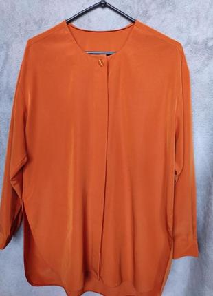 Вільна оранжева блуза, приємна на дотик від st. michael (лондон)