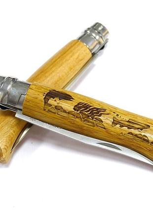 Нож opinel №8 vri animalia "форель" рукоять дуб
