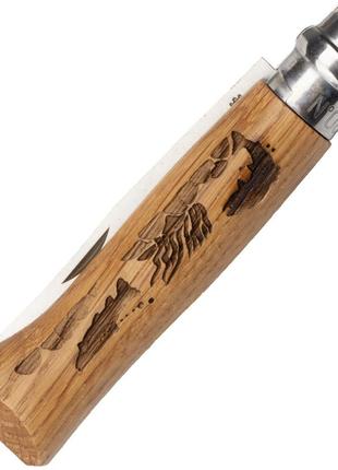 Нож opinel №8 vri animalia "форель" рукоять дуб