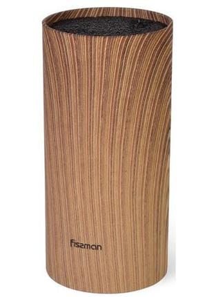 Підставка-колода fissman wood для кухонних ножів і ножиць 22х11см