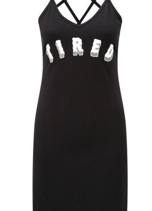 Готична сукня- комбінація нова для відьмочки з написом tired -" втомилась"