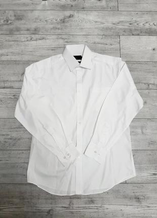 Рубашка рубашка мужская белая длинный р 44-46 бренд "marks&amp;spencer"
