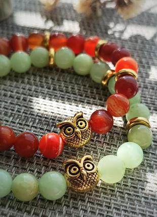 Браслеты из сердечника и оникса "сова"