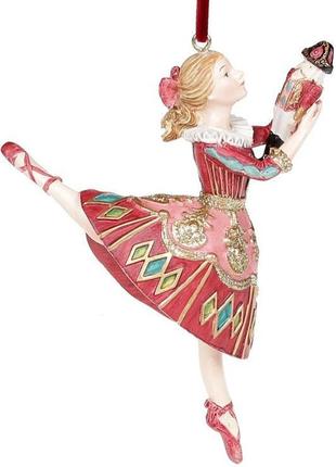 Декоративна статуетка-підвіска "балерина" бордо з бірюзою 12 см