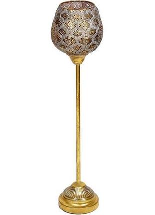 Підсвічник декоративний cornel eias зі скляною колбою 15х15х65 см, на нозі