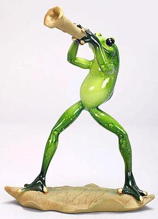 Статуэтка декоративная "лягушка трубач" 17.5см, искусственный камень