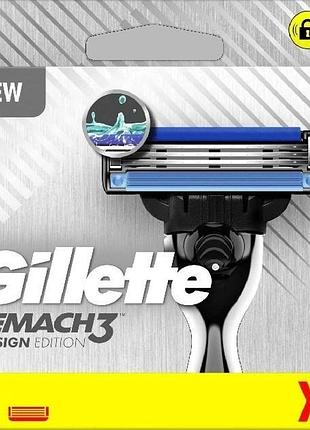 Картриджі змінні для гоління mach3 чоловічі gillette mach 3 design edition 8 шт