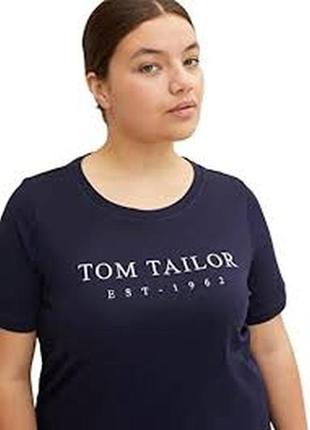 Темно синяя футболка батал tom tailor