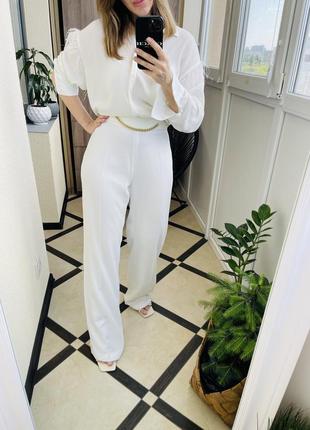 Andiata люксовые белые брюки палаццо