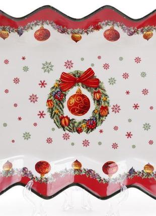 Блюдо порцелянове "різдський орнамент" 35.5х24см