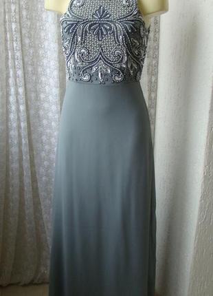 Платье вечернее в пол lace&beads р.42-44 7390