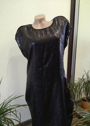 Чорне плаття сарафан в пайетки гарне нарядне розпродаж