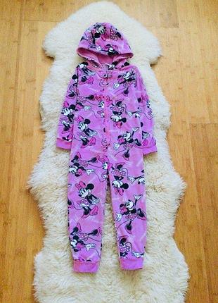 Disney флисовый кигуруми, пижама мини маус. домашний комплект. супер - теплый, мягкий комбинезон