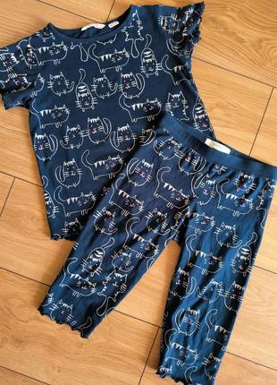 Классный комплект, пижама mango для девочки 9-10 лет в идеальном состоянии