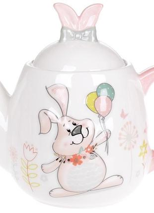 Чайник заварочный "веселый кролик" 1000мл керамический