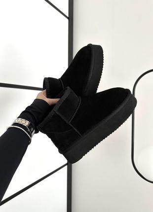 Зимние женские ботинки ugg ultra mini platform black suede 💙