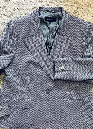 Пиджак, жакет escada оригинал бренд шелк, шерсть, демисезонный облегченный размер xl,l,xxl немецкий размер 44