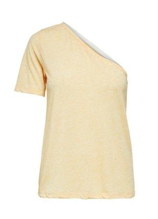 Нова жіноча футболка на одне плече з додаванням льону selected