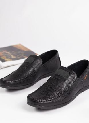 Мужские кожаные мокасины/туфли черные, туфлы мокасины натуральная кожа