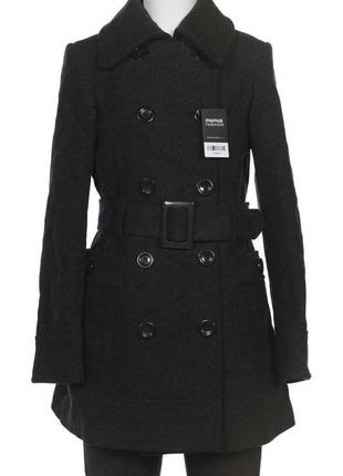 Вовняне чорне двобортне пальто h&m