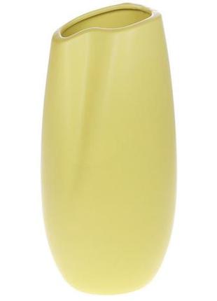 Ваза порцелянова stone flower "елегія" ø 12х24 см, жовта матова