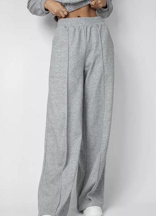 Неймовірно красиві стильні трендові сірі штани палаццо зі стрілками