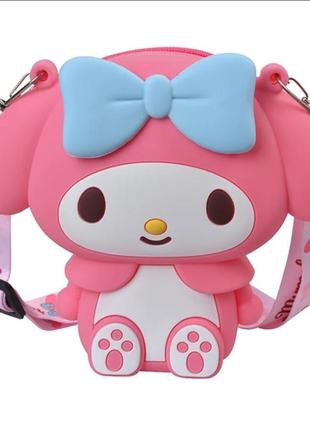 Маленькая сумочка my melody высота 15см, на одно отделение, ручка регулируется по высоте