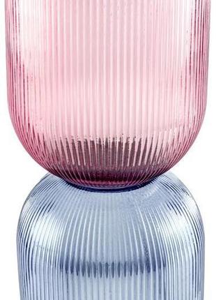 Скляна ваза ariadne "carol" ø 16x31 см, рожевий із блакитним